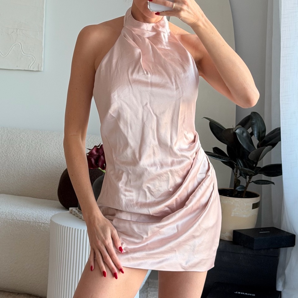 Nookie Blush Pink Satin Dress